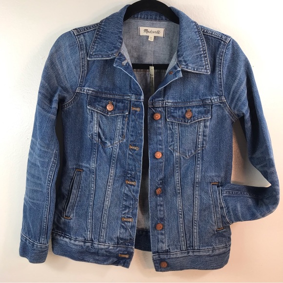 ⚜️*•.Madewell The Jean Jacket in Pinter Wash Size XS NWT.•*⚜️ - Picture 13 of 14